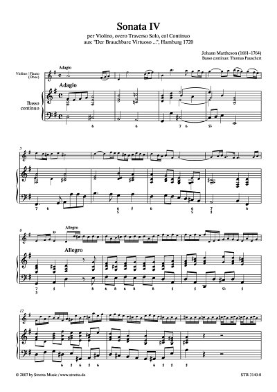 DL: J. Mattheson: Sonata IV per Violino, overo Traverso Solo