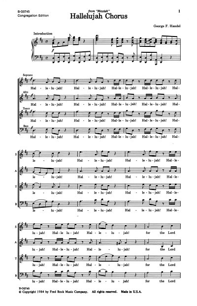 G.F. Händel: Hallelujah Chorus, GchKlav (Chpa)