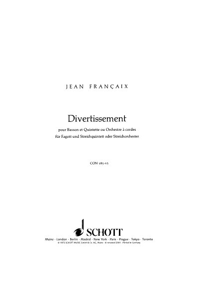 J. Françaix: Divertissement, Fag5Str/Stro (Str)