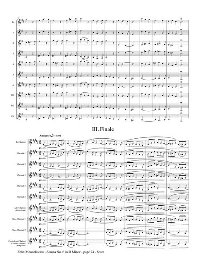 F. Mendelssohn Barth: Sonata No. 6 In D Minor For Cl (Pa+St)