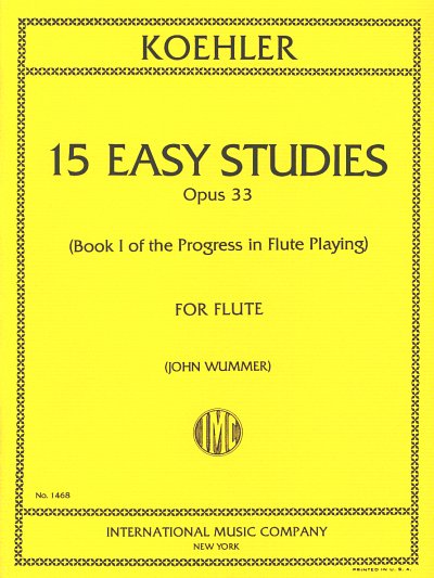 15 Easy Studies For Flute - Op.33 Book 1, Fl