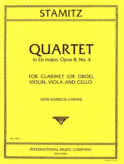 C. Stamitz: Quartetto Mi B Op.8 N.4 (Dameck/Lyman) (Bu)