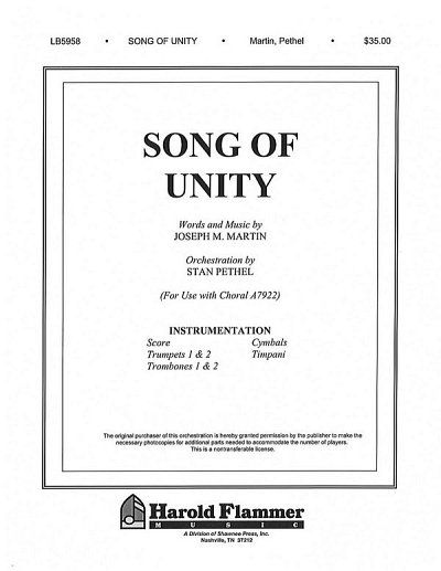 J. Martin: Song of Unity, Sinfo (Pa+St)