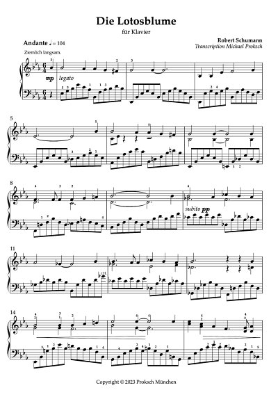 DL: M. Proksch: Die Lotosblume, R. Schumann Piano, Klav (Kla