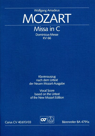 W.A. Mozart: Missa in C KV 66, 4GesGchOrch (KA)