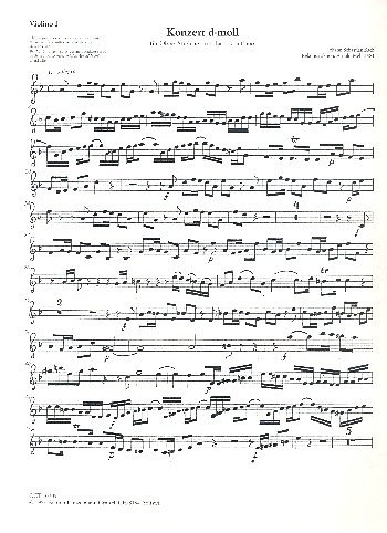 J.S. Bach: Konzert für Oboe d-Moll BWV 1059R (Vl1)