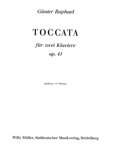 AQ: G. Raphael: Toccata op.  45, 2Klav (Sppa) (B-Ware)