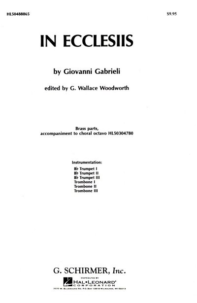G. Gabrieli: In Ecclesiis Brass Parts (Stsatz)