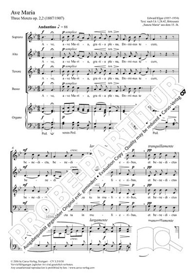 DL: E. Elgar: Ave Maria A-Dur (Part.)