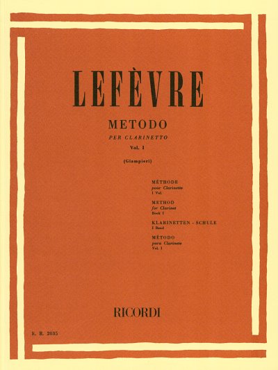 J.-X. Lefèvre: Metodo Per Clarinetto - Vol. I, Klar (Part.)