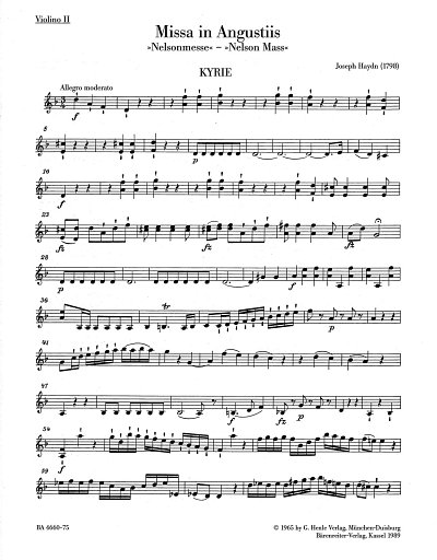 J. Haydn: Missa in Angustiis Hob. XXII:1, 4GesGchOrchO (Vl2)