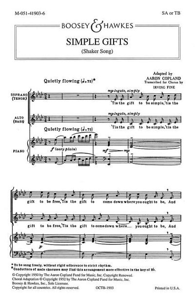 A. Copland: Old American Songs I Simple Gifts