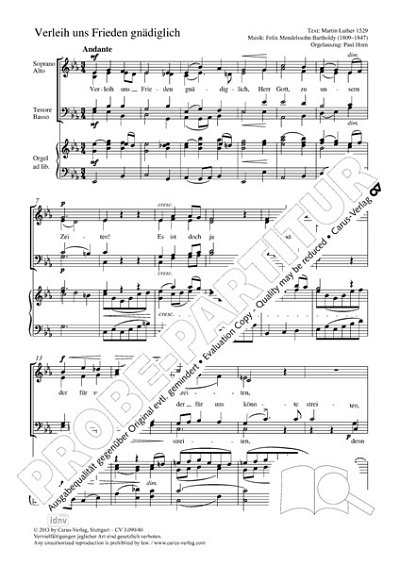 DL: F. Mendelssohn Barth: Verleih uns Frieden gnädiglich (Pa