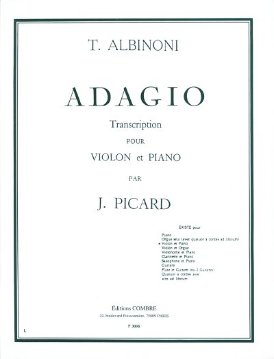 T. Albinoni: Adagio, VlKlav (KlavpaSt)