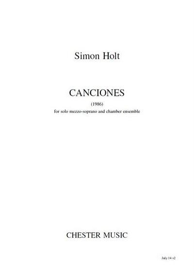 S. Holt: Canciones (Full Score) (Part.)