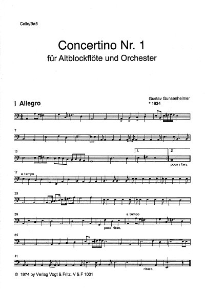 G. Gunsenheimer: Sonate 1 (Concertino) (VcKb)
