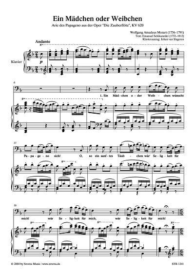DL: W.A. Mozart: Ein Maedchen oder Weibchen Arie des Papagen