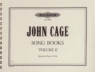 J. Cage: Song Books - Band 2: Solos 59-92, Ges