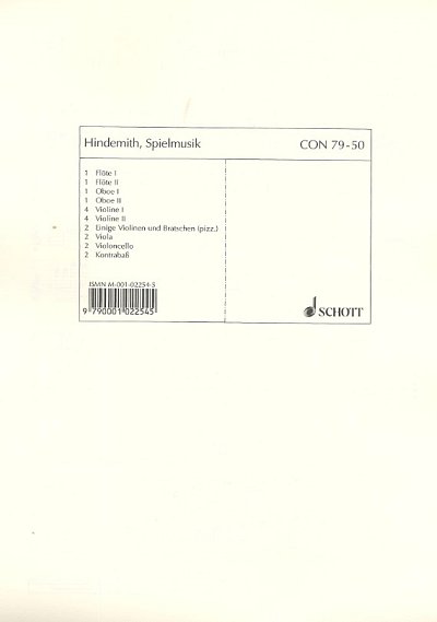 P. Hindemith: Spielmusik op. 43/1 