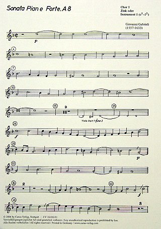 G. Gabrieli: Sonata Pian e Forte zu acht Stimmen F-Dur