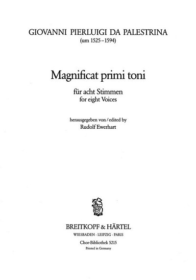 G.P. da Palestrina: Magnificat primi toni, 2Gch (Chpa)