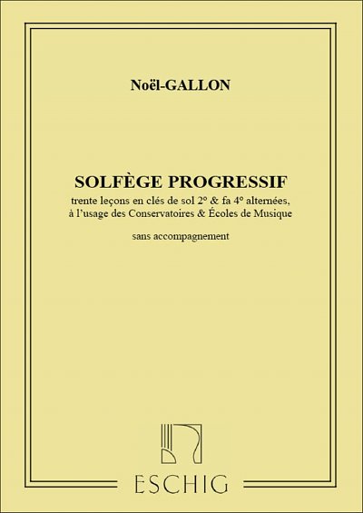 Solfege Progressif Sans Piano (2 Clefs Sol Et Fa  (Bu)