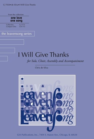 I Will Give Thanks, Gch;Klav (Chpa)