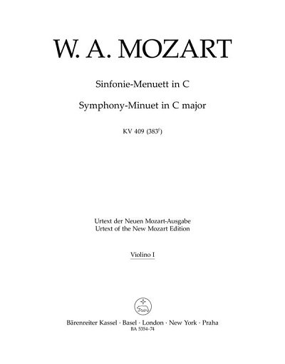W.A. Mozart: Sinfonie-Menuett C-Dur KV 409, Sinfo (Vl1)