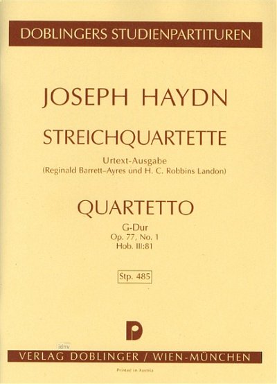 J. Haydn: Streichquartett G-Dur op. 77/1 Hob. III:81