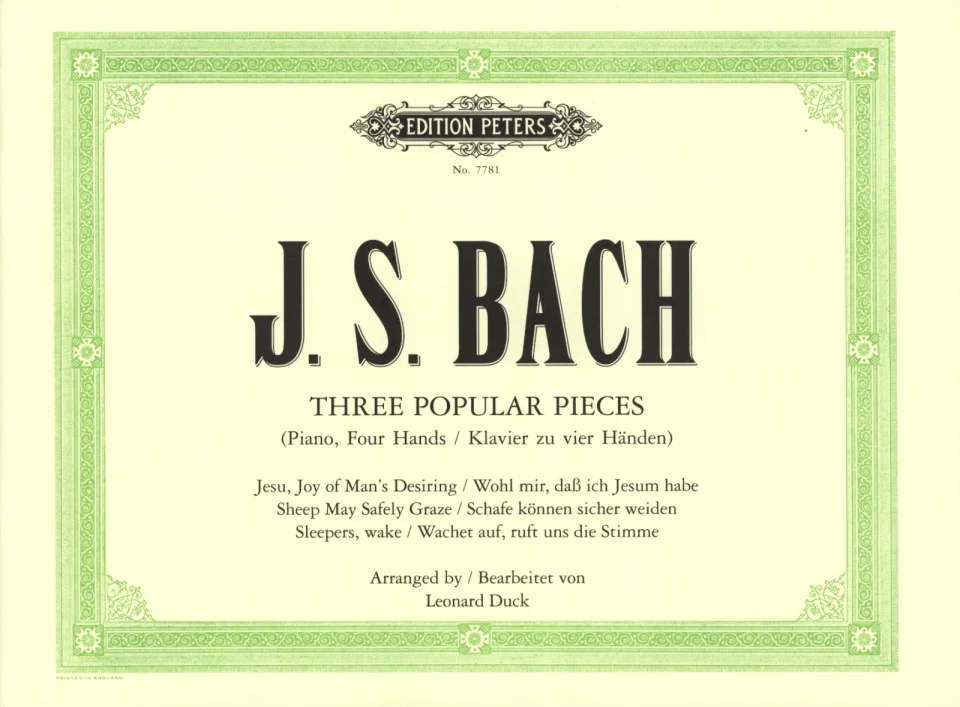 J.S. Bach: 3 beliebte Stücke, Klav4m (Sppa) (0)