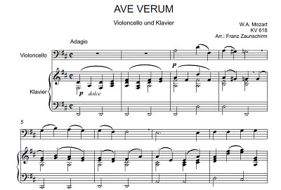 DL: W.A. Mozart: Ave verum corpus, VcKlav (Par2St)