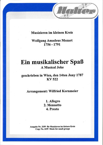 W.A. Mozart: Ein musikalischer Spaß KV 52, Varblas6 (Dir+St)