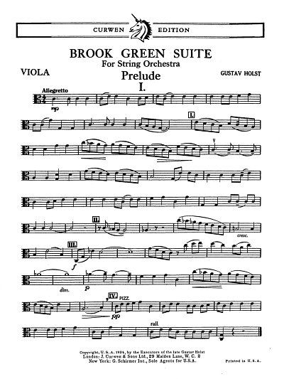 G. Holst: Brook Green Suite - Viola Part, Stro