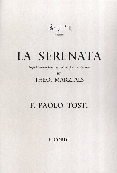 F.P. Tosti: Serenata Eng-It Song Key F