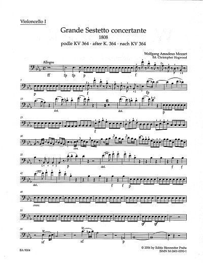 W.A. Mozart: Grande sestetto concertante, 2Vl2Vle2Vc (Vc)