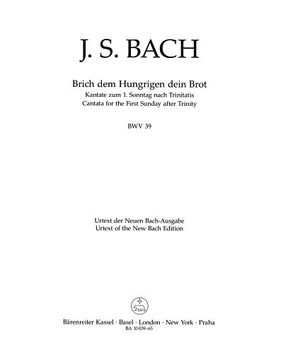 J.S. Bach: Brich dem Hungrigen dein Bro, 3GesGchOrchB (HARM)