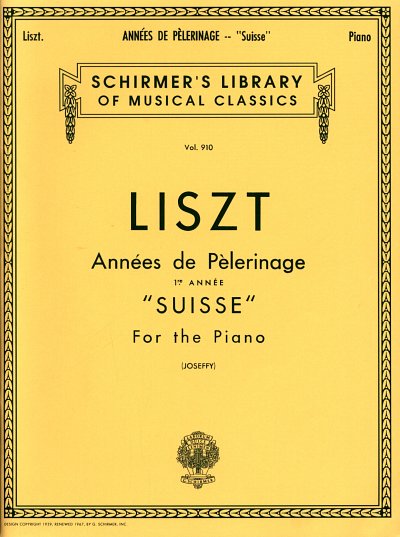 F. Liszt: Annees De Pelerinage Book 1- Suisse, Klav