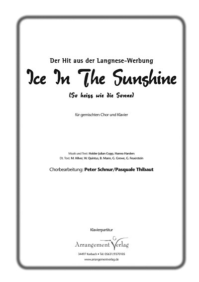 H. Copp: Ice in the sunshine, GCh, Klavierpartitur