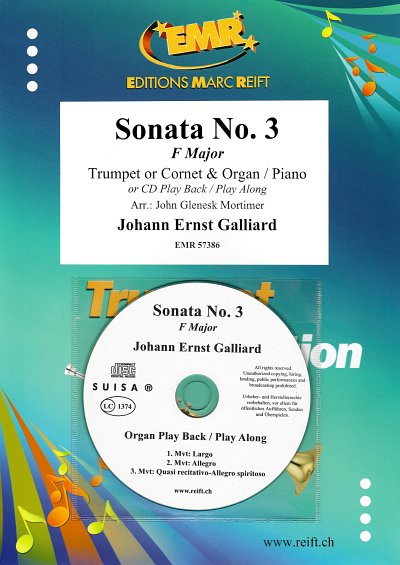 J.E. Galliard: Sonata No. 3, Trp/KrnKlaOr (+CD)