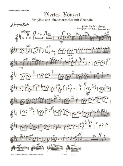 Friedrich der Große: Konzert Nr. 4 D-Dur