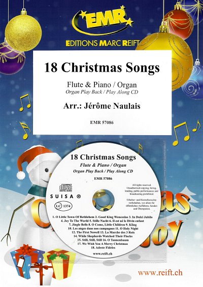 J. Naulais: 18 Christmas Songs, FlKlav/Org (+CD)