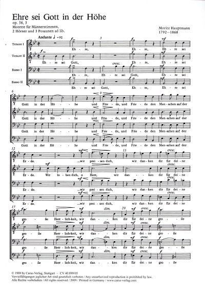 M. Hauptmann: Ehre sei Gott in der Hoehe op. 36 Nr. 3 / Chor