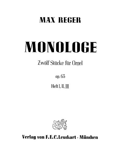 M. Reger: Monologe - Heft III op. 63