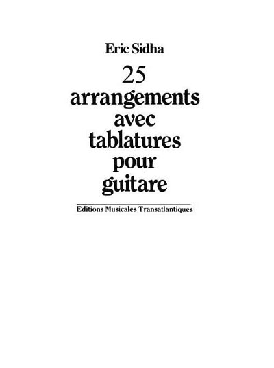 25 Arrangements Pour Guitare, Git