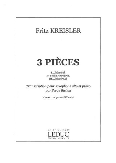 F. Kreisler: Fritz Kreisler: 3 Pieces de Krei, ASaxKlav (Bu)
