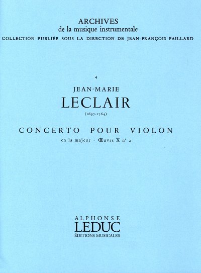 J.-M. Leclair: Concerto Op.10, No.2 in A maj, VlKlav (Part.)