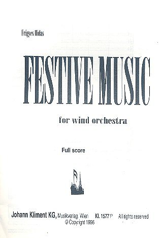 F. Hidas: Festive Music, Blaso (Part.)
