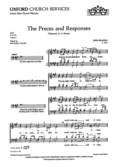 J. Reading: Preces And Responses