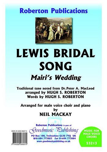 Lewis Bridal Song, Mch4Klav (Chpa)