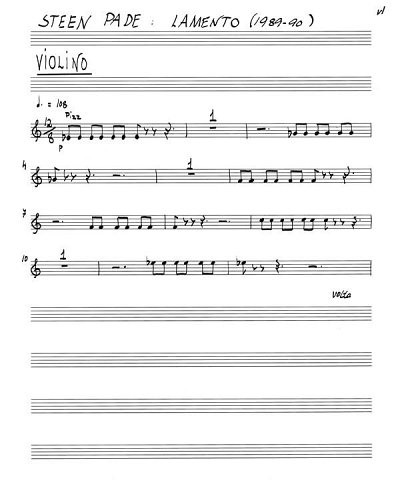 Lamento For Piano Quartet (Parts), VlVlaVcKlav
